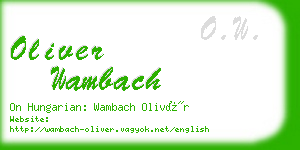 oliver wambach business card